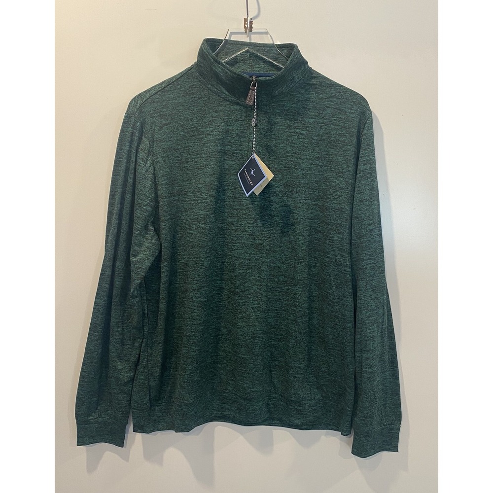 NWT TailorByrd Collection Quarter Zip Forest Green Pullover Mens Medium (47)